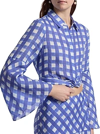 Le Fleur Maisie Checked Crop Blouse