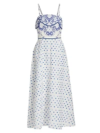 Le Fleur Hattie Linen-Cotton Midi-Dress