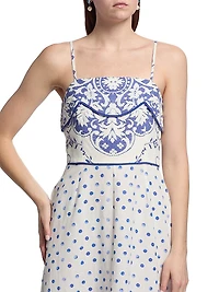Le Fleur Hattie Linen-Cotton Midi-Dress