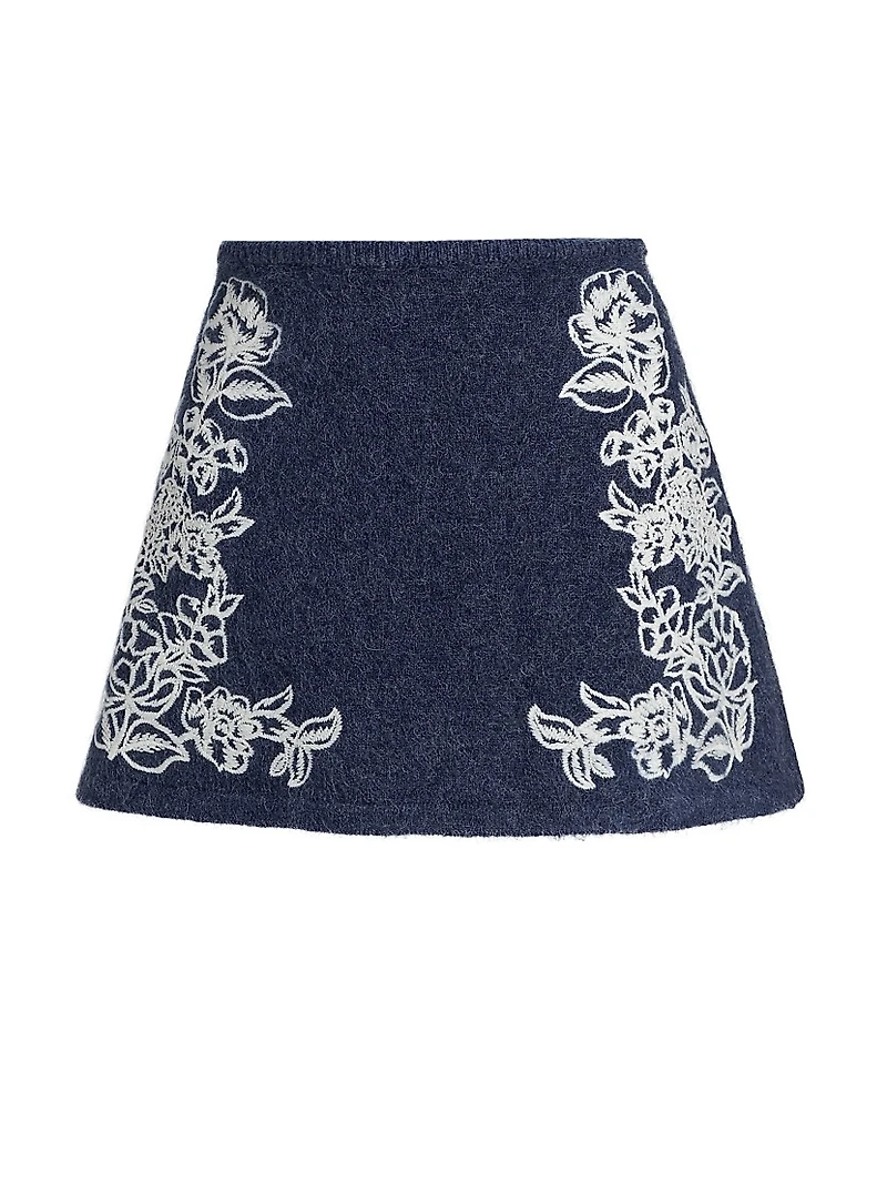 Le Fleur Agnes Mohair-Wool Blend Miniskirt