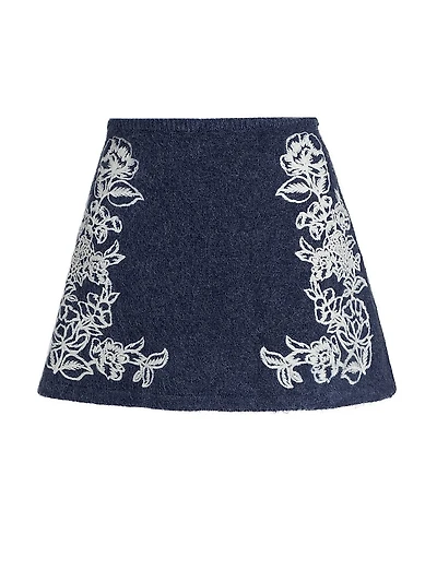 Le Fleur Agnes Mohair-Wool Blend Miniskirt