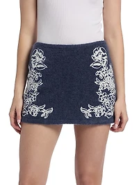 Le Fleur Agnes Mohair-Wool Blend Miniskirt