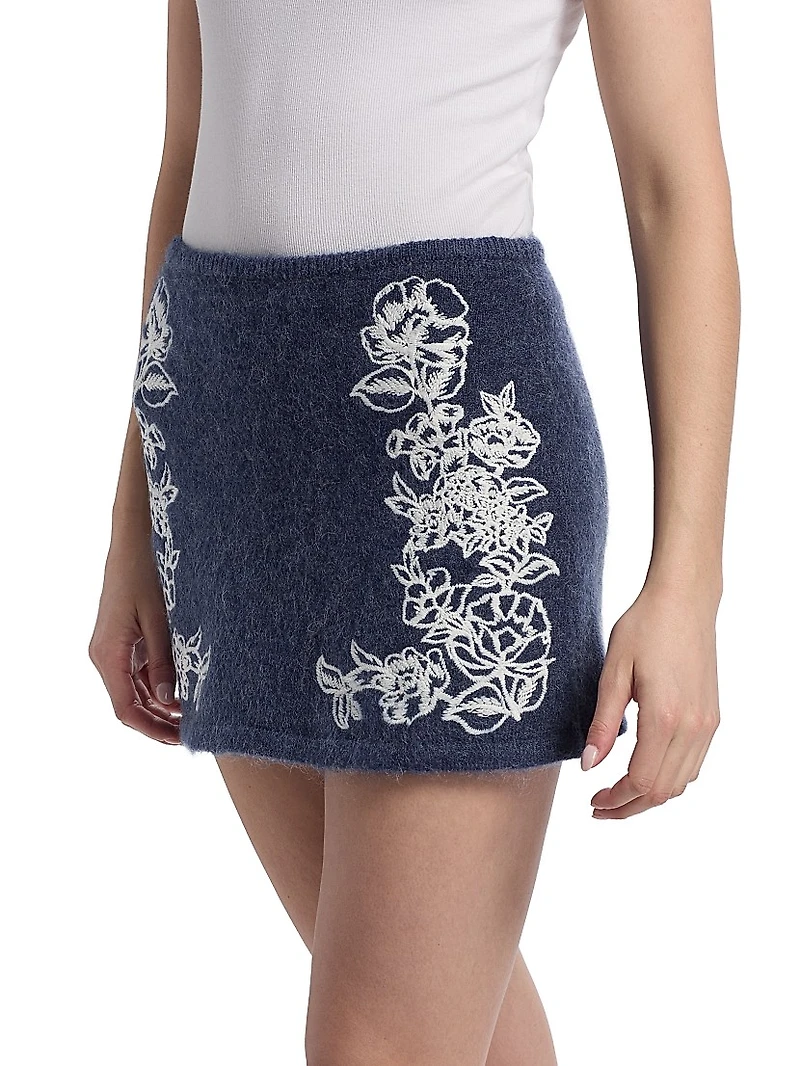 Le Fleur Agnes Mohair-Wool Blend Miniskirt