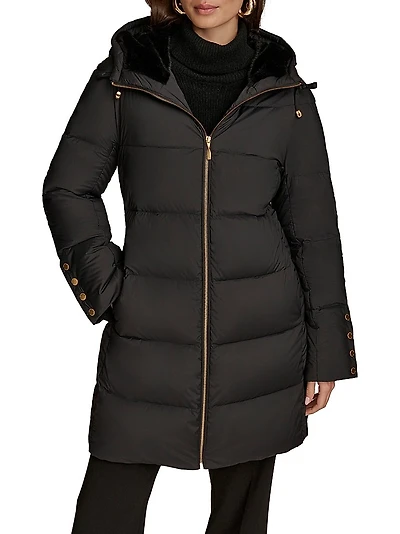 Down Hooded Puffer Coat