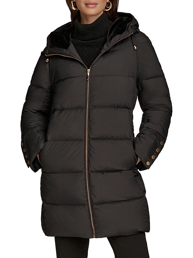 Down Hooded Puffer Coat
