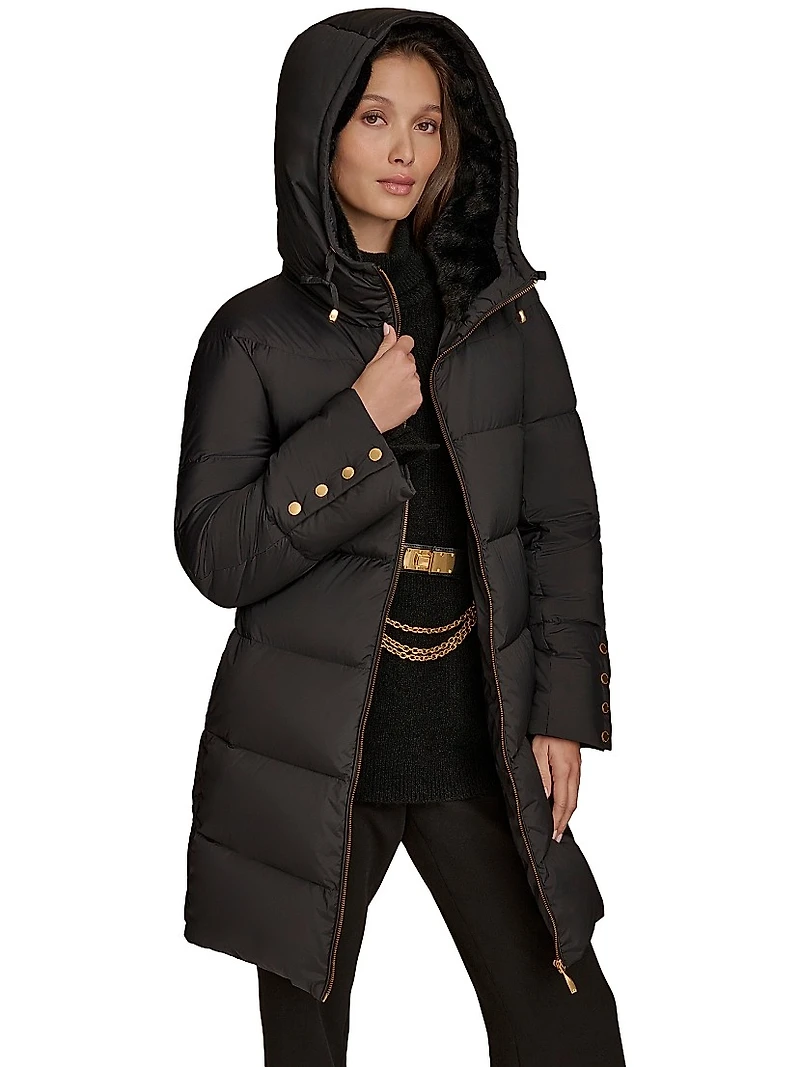 Down Hooded Puffer Coat