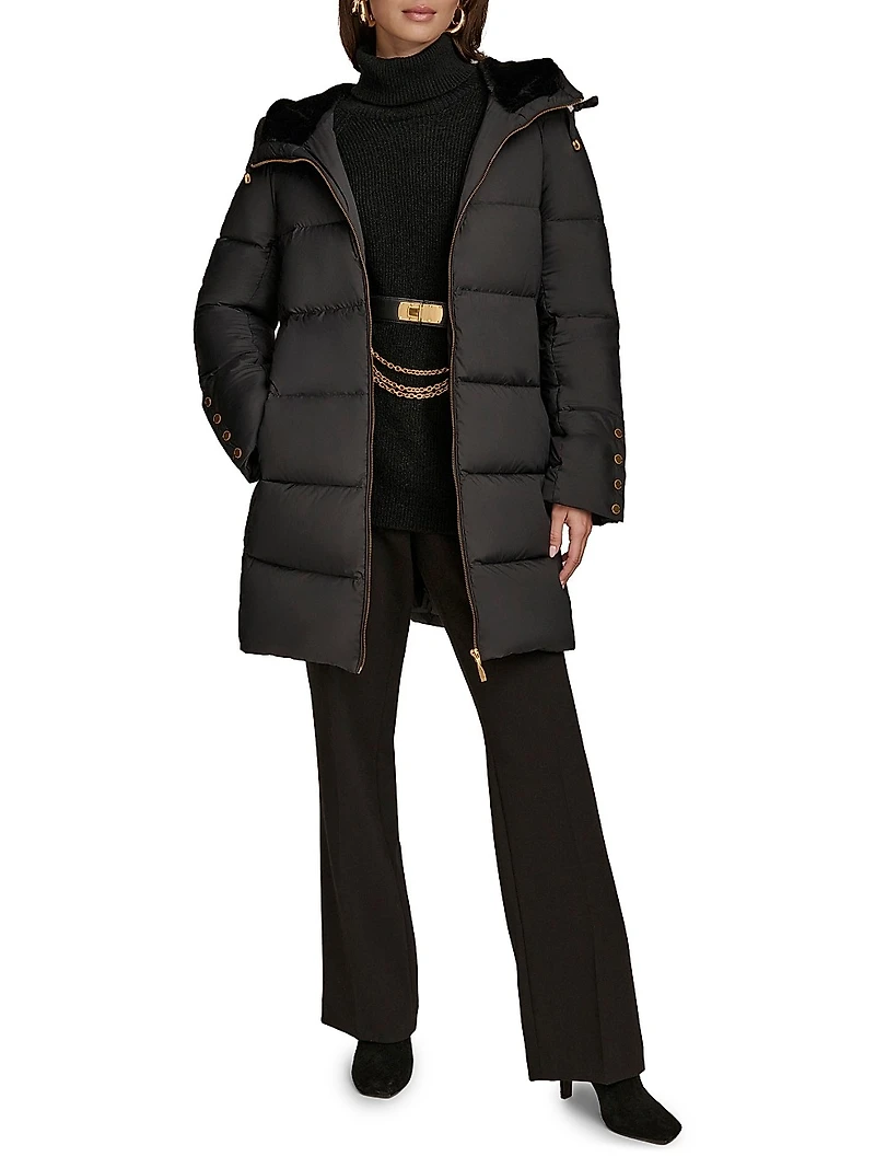 Down Hooded Puffer Coat