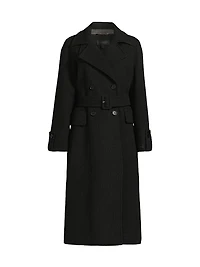 Belted Double-Breasted Raglan Coat