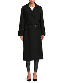 Belted Double-Breasted Raglan Coat
