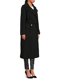 Belted Double-Breasted Raglan Coat