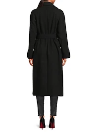Belted Double-Breasted Raglan Coat