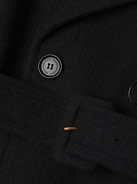 Belted Double-Breasted Raglan Coat