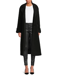 Belted Double-Breasted Raglan Coat