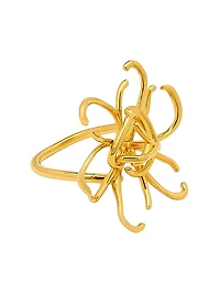 O Wire Flower 24K-Gold-Plated Brass Ring