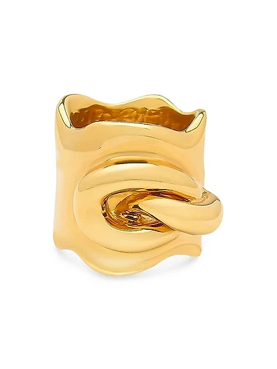 24K-Gold-Plated Brass Twisted Knot Ring