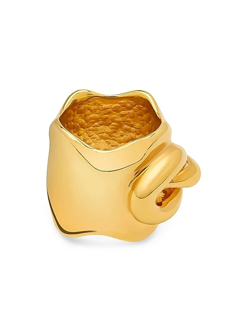 24K-Gold-Plated Brass Twisted Knot Ring