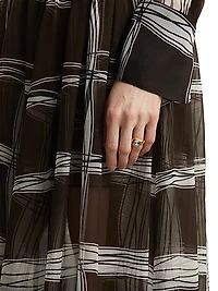 24K-Gold-Plated Brass & Glass Crystal Ring