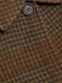 Plaid Wool-Cashmere Single-Breasted Belted Coat