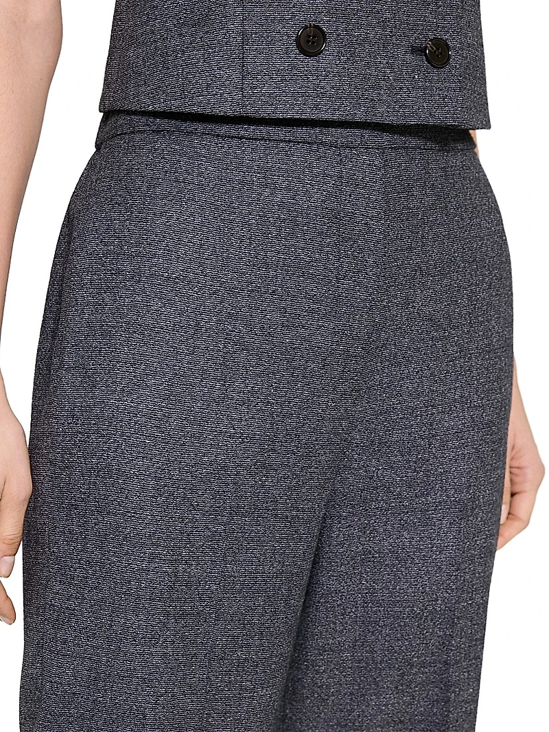 Virgin Wool Wide-Leg Pants