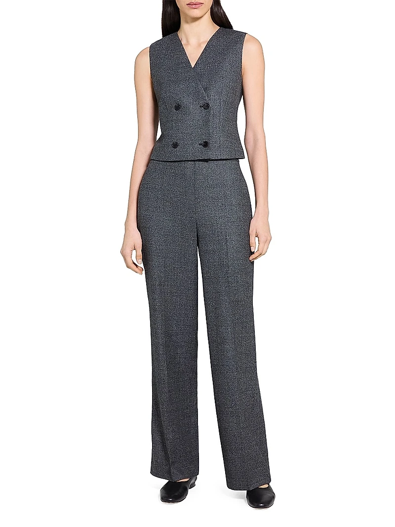 Virgin Wool Wide-Leg Pants