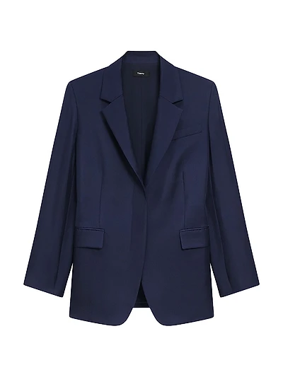 Relaxed Cinched Silk Blazer