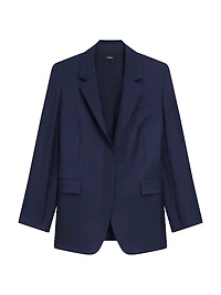 Relaxed Cinched Silk Blazer