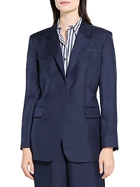 Relaxed Cinched Silk Blazer