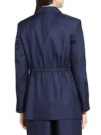 Relaxed Cinched Silk Blazer