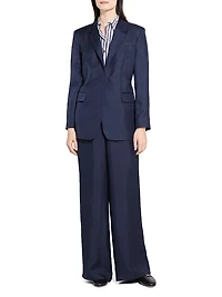 Relaxed Cinched Silk Blazer