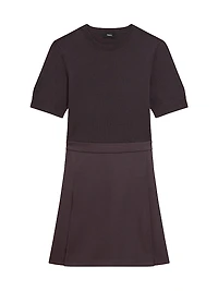 Wool-Blend Combo Minidress