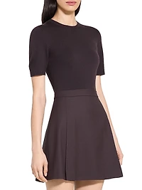 Wool-Blend Combo Minidress