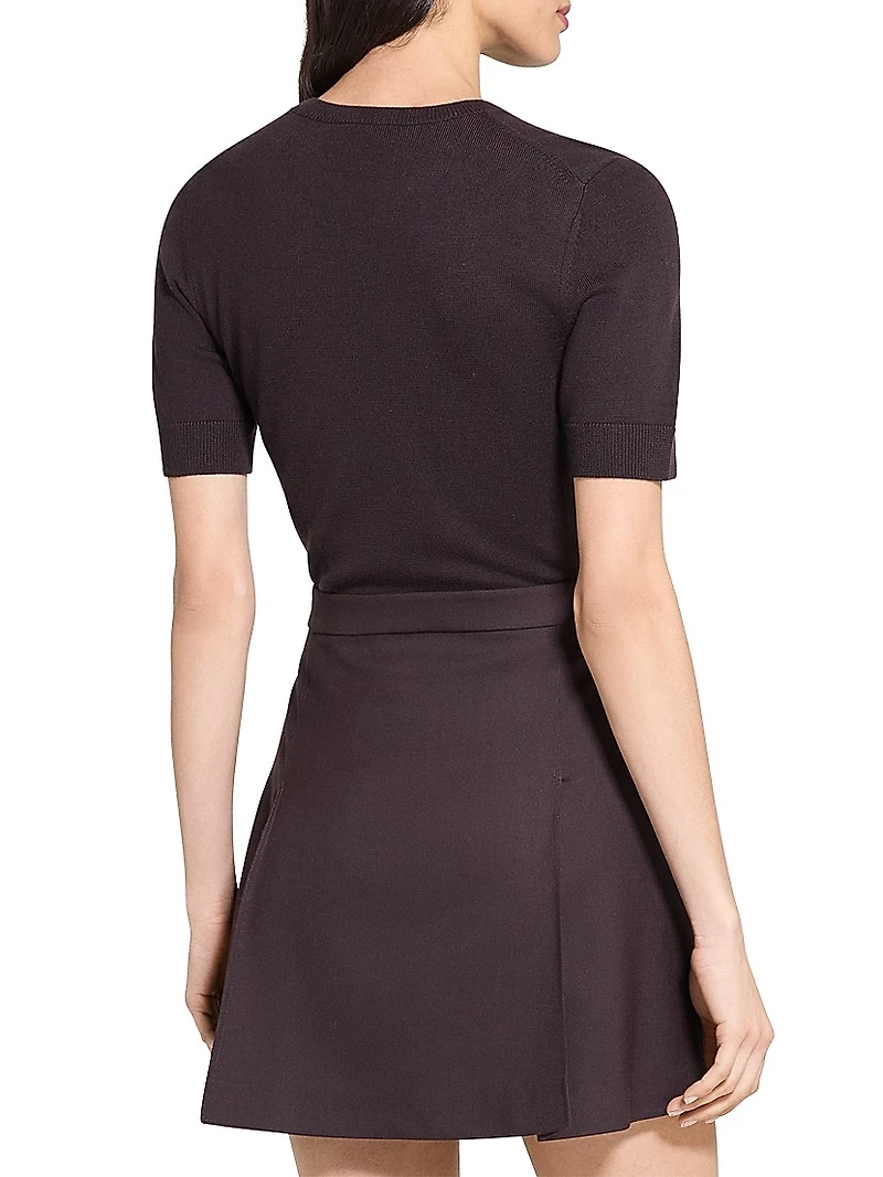 Wool-Blend Combo Minidress