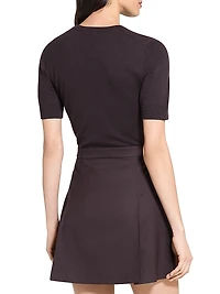 Wool-Blend Combo Minidress