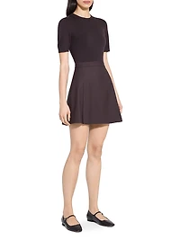 Wool-Blend Combo Minidress