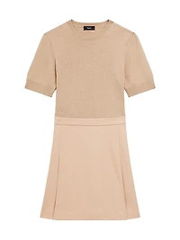 Wool-Blend Combo Minidress