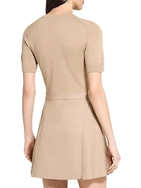 Wool-Blend Combo Minidress