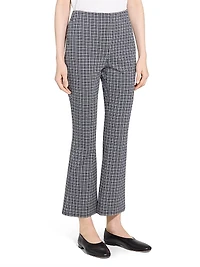 High Rise Plaid Flared Pants