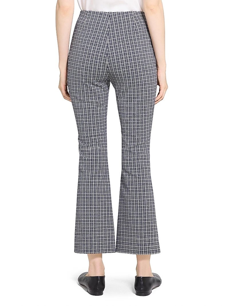 High Rise Plaid Flared Pants