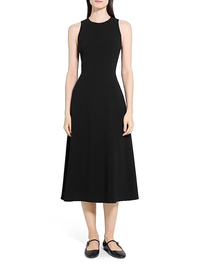 Easy Sleeveless A-Line Midi-Dress
