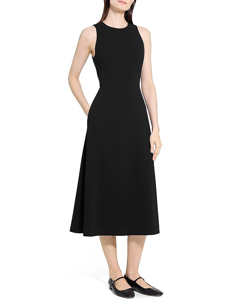 Easy Sleeveless A-Line Midi-Dress