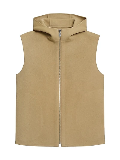 High Collared Wool & Cashmere Vest