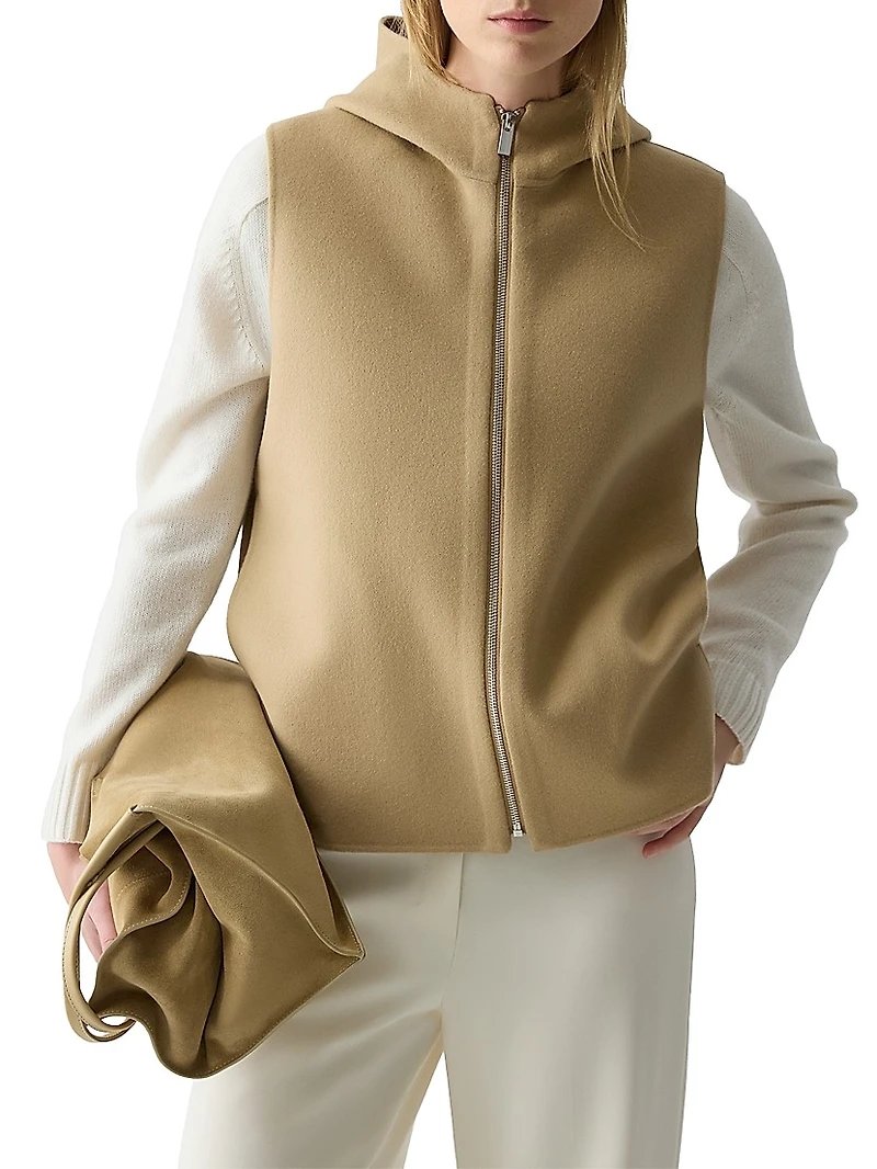 High Collared Wool & Cashmere Vest