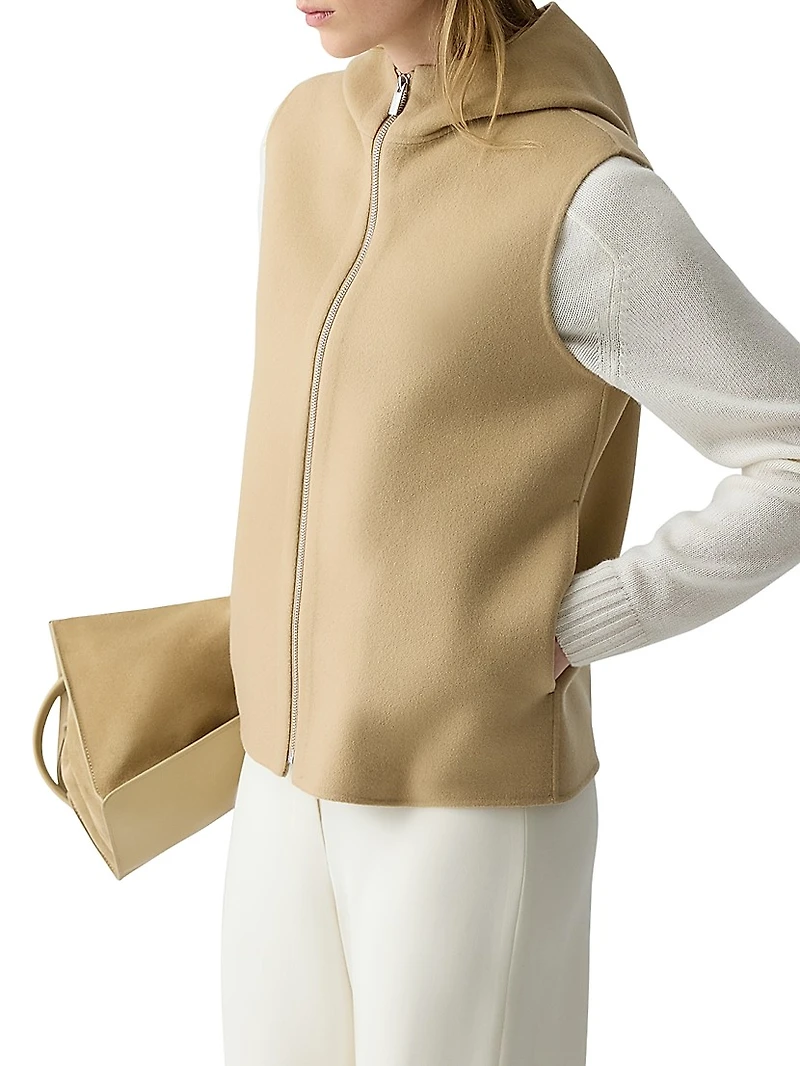 High Collared Wool & Cashmere Vest
