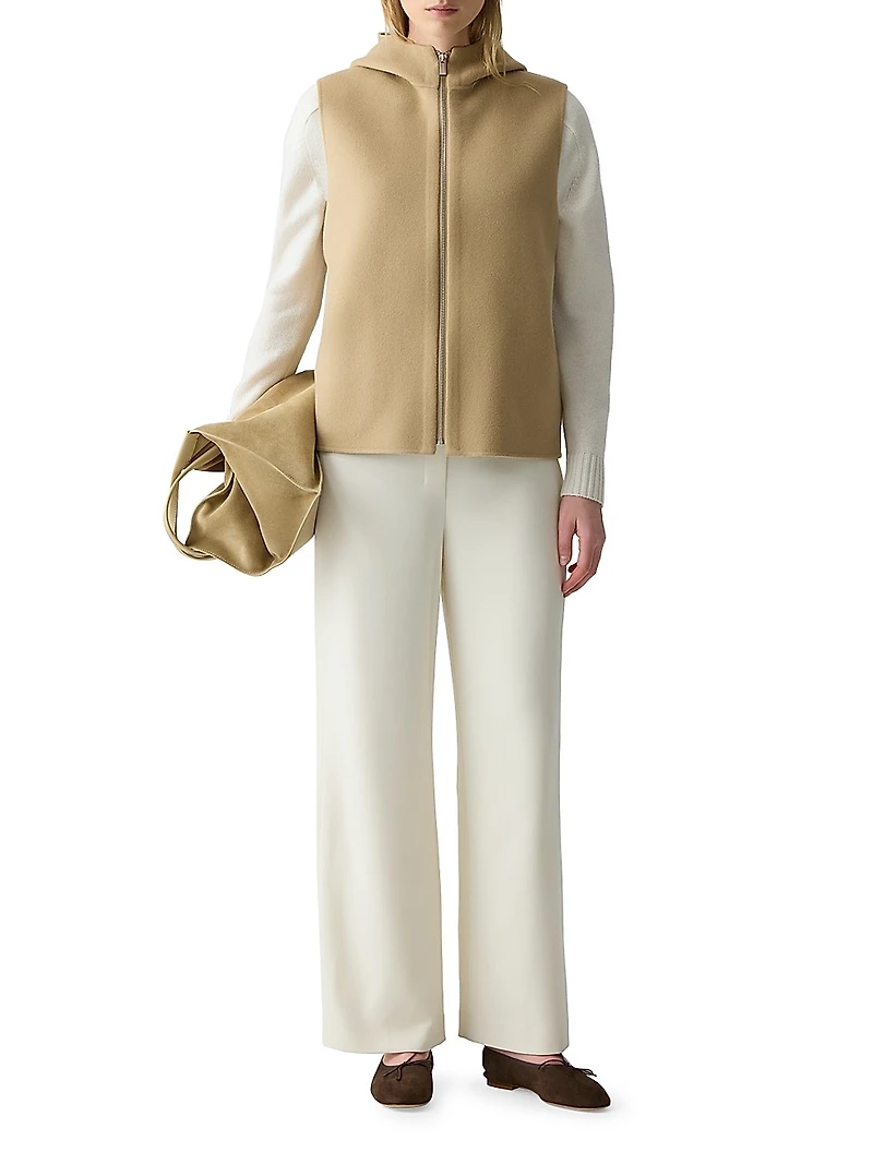 High Collared Wool & Cashmere Vest