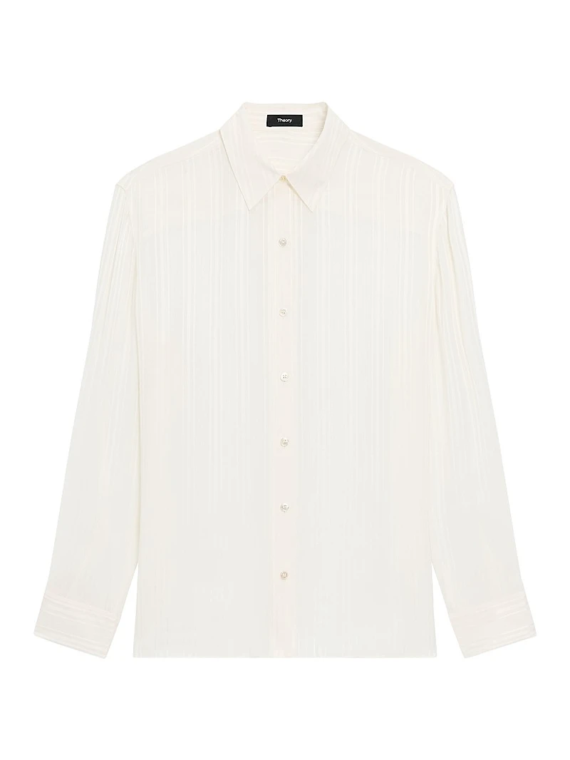 Classic Striped Button-Front Shirt
