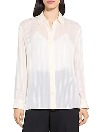Classic Striped Button-Front Shirt