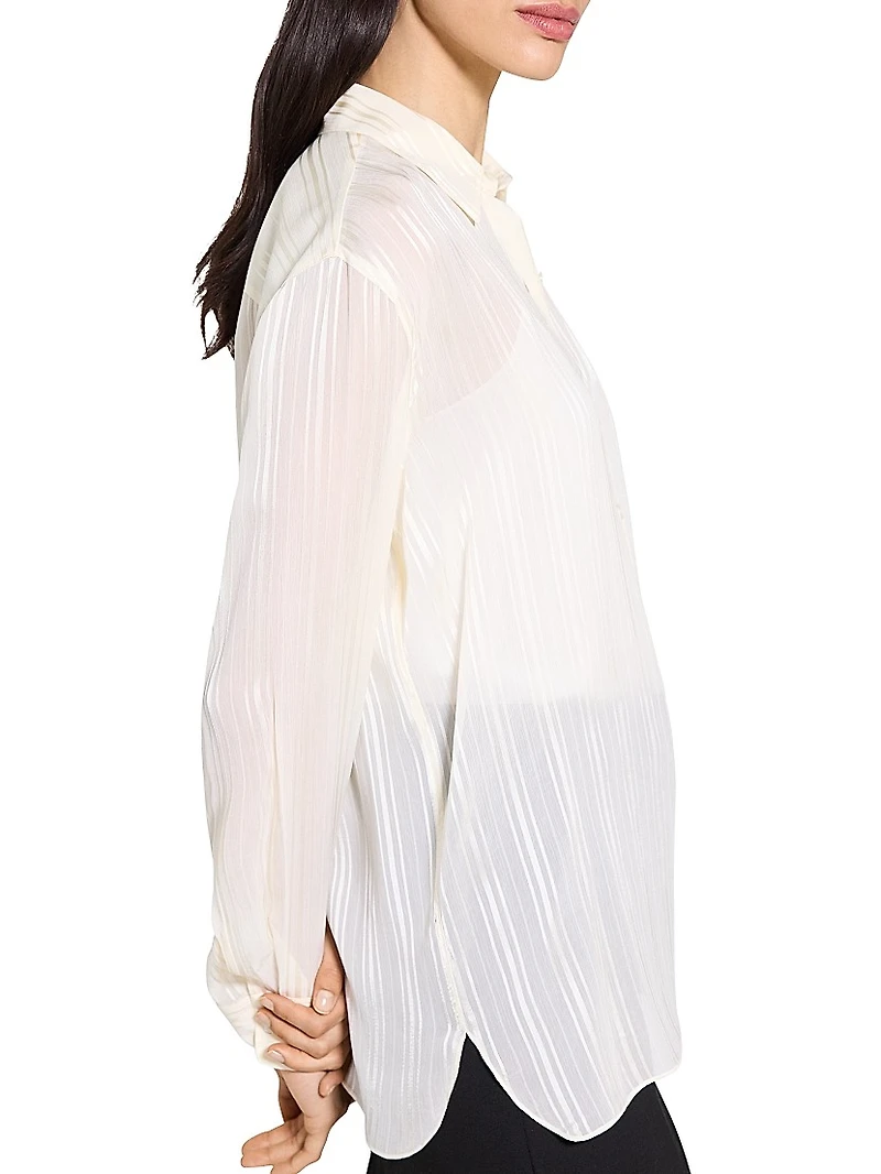 Classic Striped Button-Front Shirt