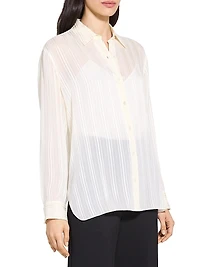 Classic Striped Button-Front Shirt