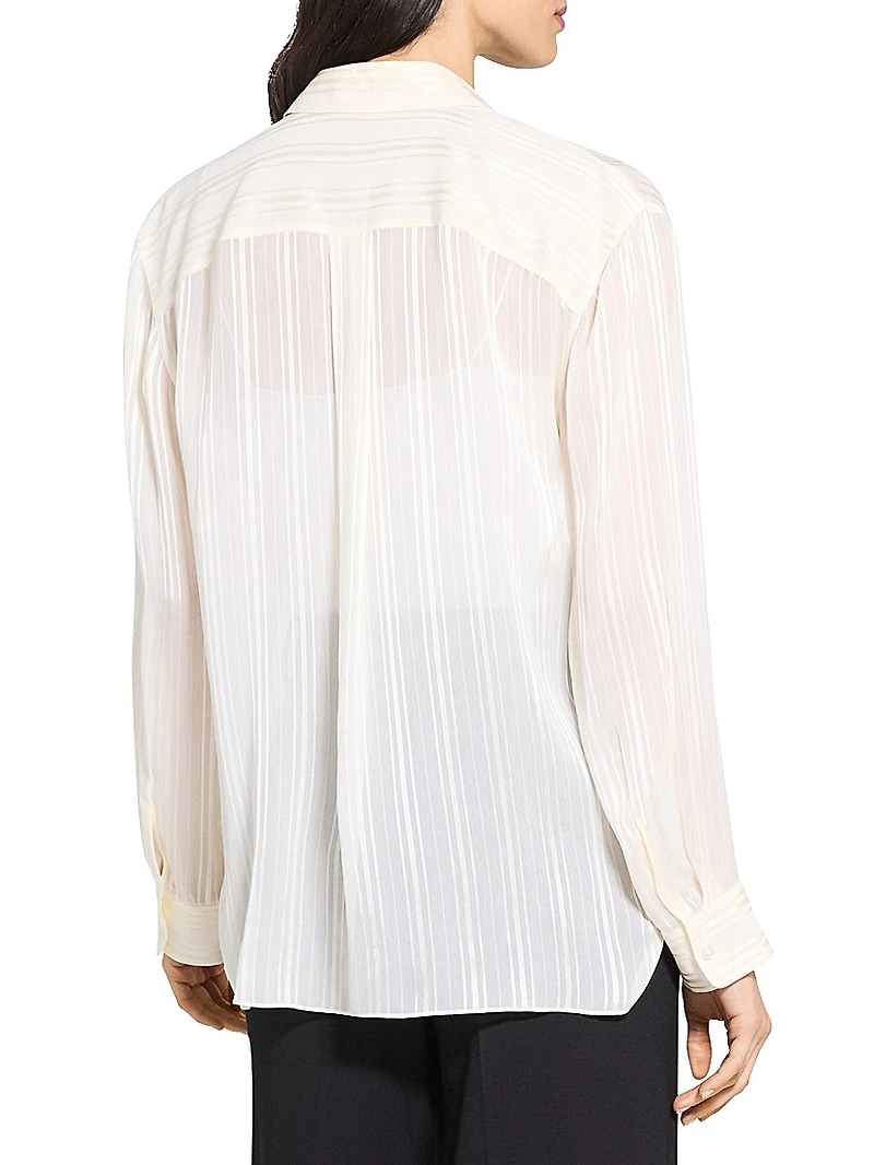 Classic Striped Button-Front Shirt