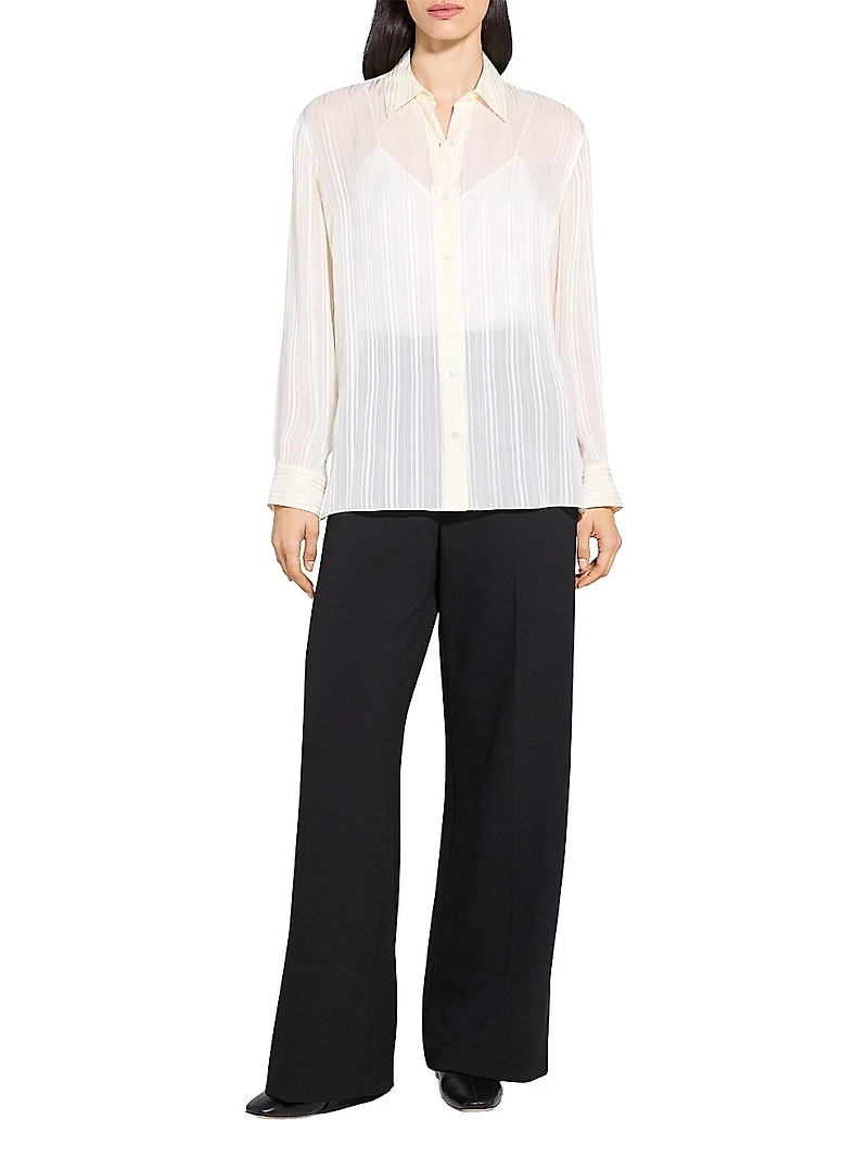 Classic Striped Button-Front Shirt